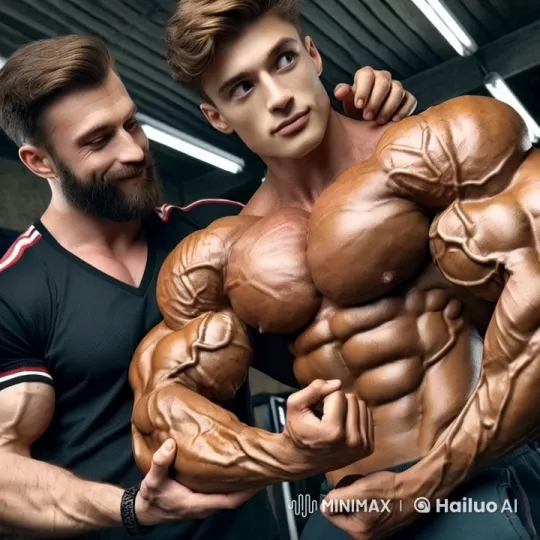 Muscular Men Showcase Physiques in Intimate Gym Scene – AI Generated Video | Hailuo AI