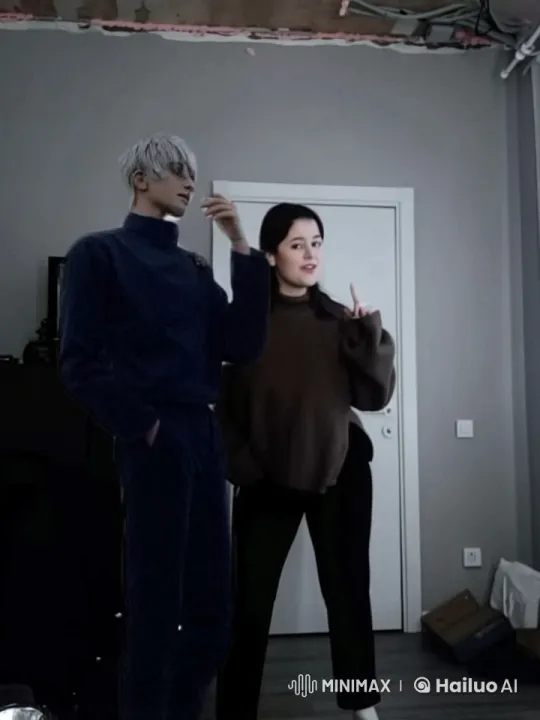 Couple Shares Tender Moment in Minimalistic Room – AI Generated Video | Hailuo AI