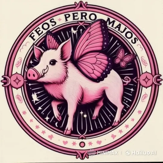 Feos Pero Majos Logo: Enchanted Pig Takes Flight – AI Generated Video | Hailuo AI