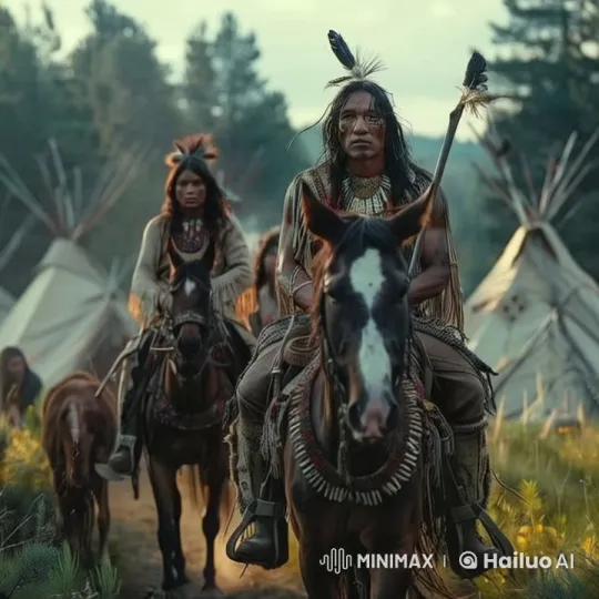 Native American Riders Embark on Journey in Live2D Animation – AI Generated Video | Hailuo AI