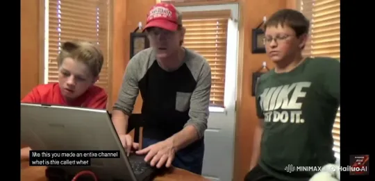 Tense Scene with Three Individuals Around Laptop – AI Generated Video | Hailuo AI