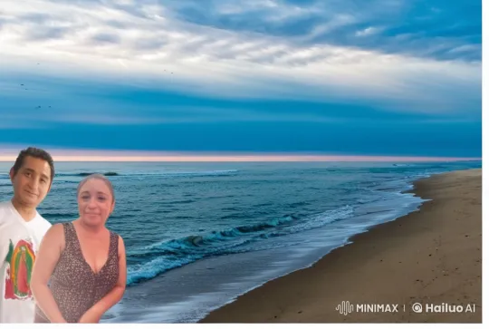 Romantic Embrace on a Serene Sunset Beach – AI Generated Video | Hailuo AI