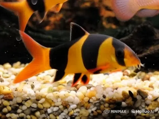 Vibrant Tiger Fish Glides Gracefully in Aquarium – AI Generated Video | Hailuo AI