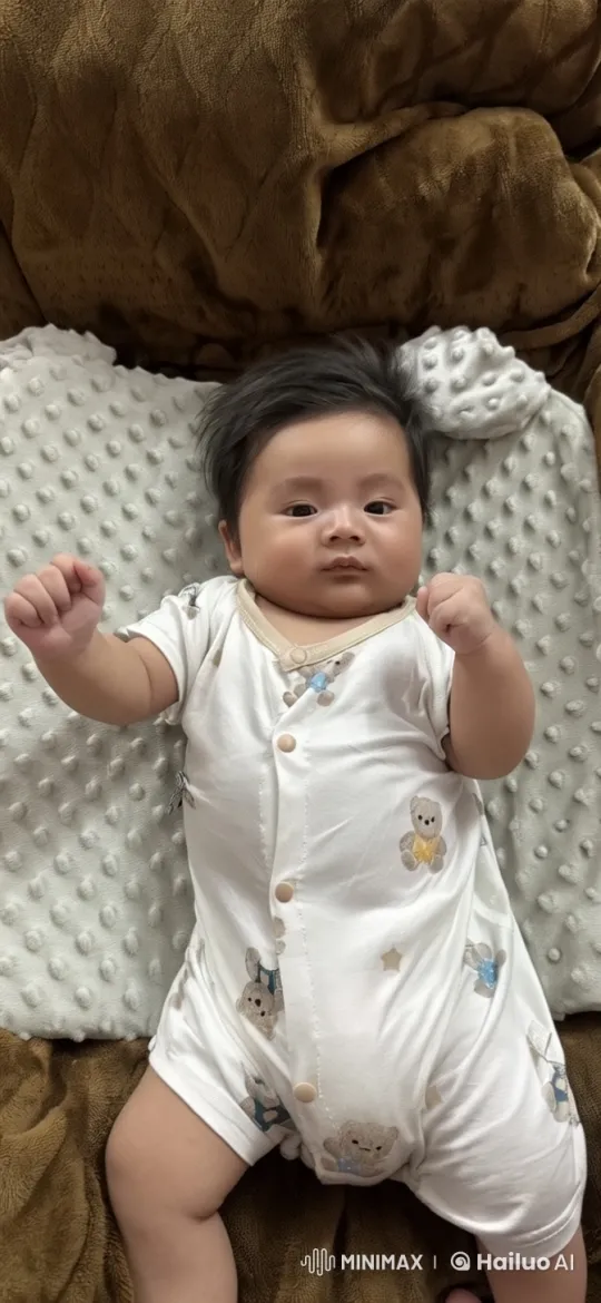 Baby Kungfu: Animated Play on White Blanket – AI Generated Video | Hailuo AI
