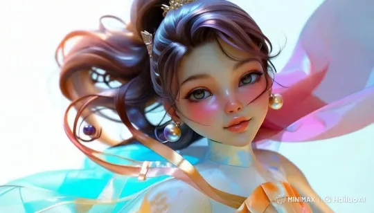 Animated Character in Shimmering Garments with Graceful Movements – AI Generated Video | Hailuo AI