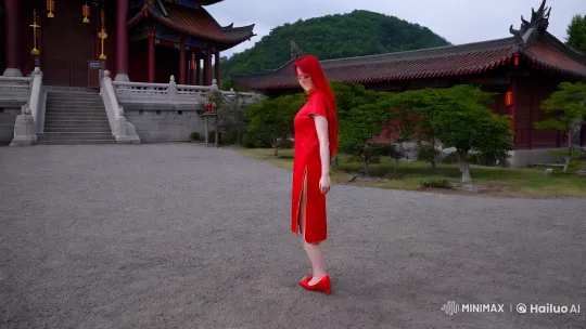 Chinese Catholic Setting: Red Smoke, Possessed Woman with Red Eyes – AI Generated Video | Hailuo AI
