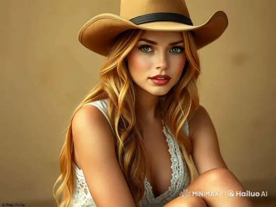 Woman in Cowboy Hat Creates Calming Visual Experience – AI Generated Video | Hailuo AI