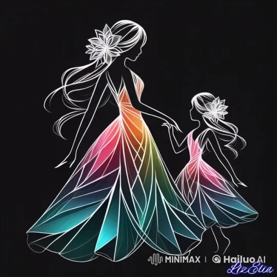 Radiant Mother-Daughter Dance in Artistic Harmony – AI Generated Video | Hailuo AI