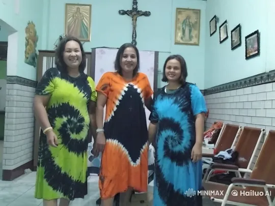 Women in Tie-Dye Perform Kung Fu in Sacred Space – AI Generated Video | Hailuo AI