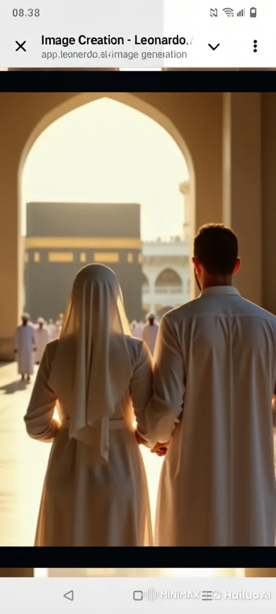 Couple Holding Hands at Kaaba in Live2D Animation – AI Generated Video | Hailuo AI