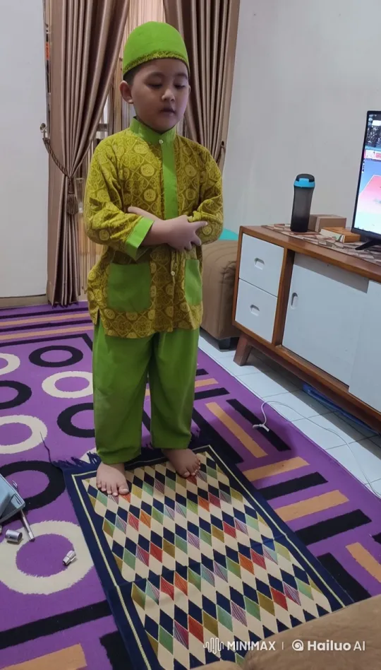 Young Child Performs Kung Fu in Colorful Living Room – AI Generated Video | Hailuo AI