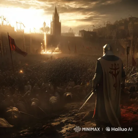 Knight Engages in Martial Arts on Medieval Battlefield – AI Generated Video | Hailuo AI