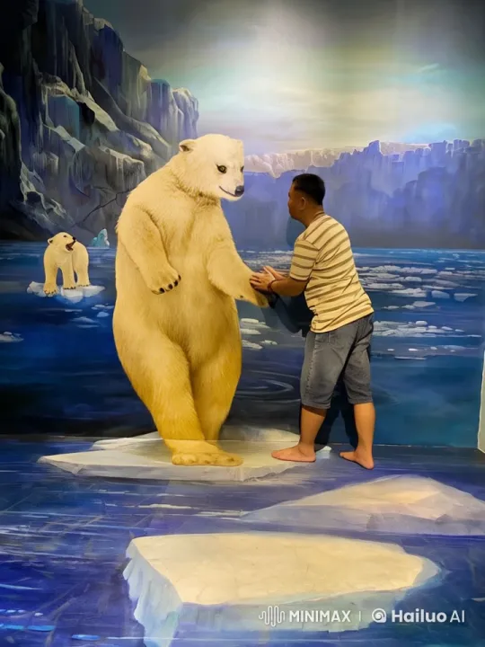 Anthropomorphic Polar Bear Fights Man in Live2D Martial Arts Scene – AI Generated Video | Hailuo AI