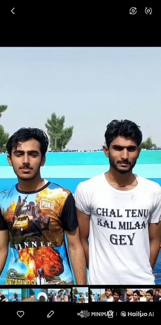 Youthful Duo Engages in Playful Mock Battle – AI Generated Video | Hailuo AI