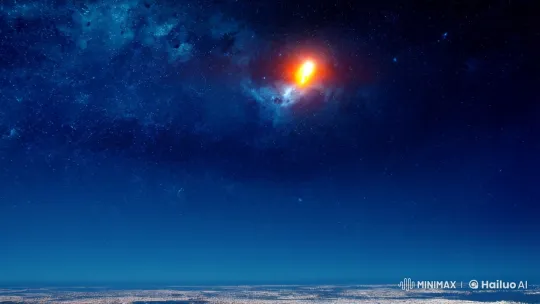 Meteor Threatens City: Sky to Ground Perspective – AI Generated Video | Hailuo AI