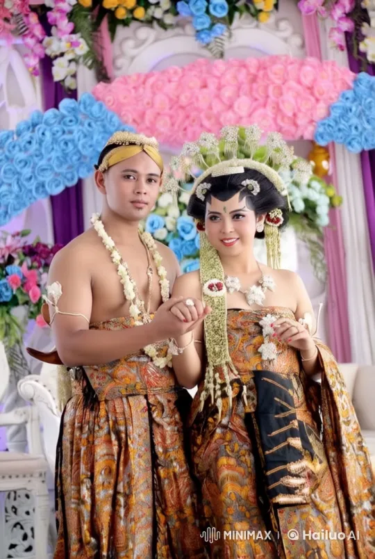 Indonesian Couple in Traditional Attire Celebrate with Live2D Animation – AI Generated Video | Hailuo AI