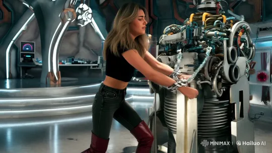 College Girl Struggles Against Futuristic Restraining Machine – AI Generated Video | Hailuo AI