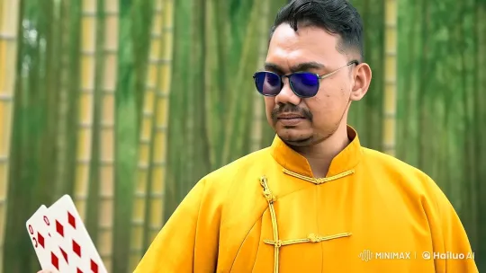 Master of Kung Fu: Card-Slinging Warrior in Bamboo Forest – AI Generated Video | Hailuo AI