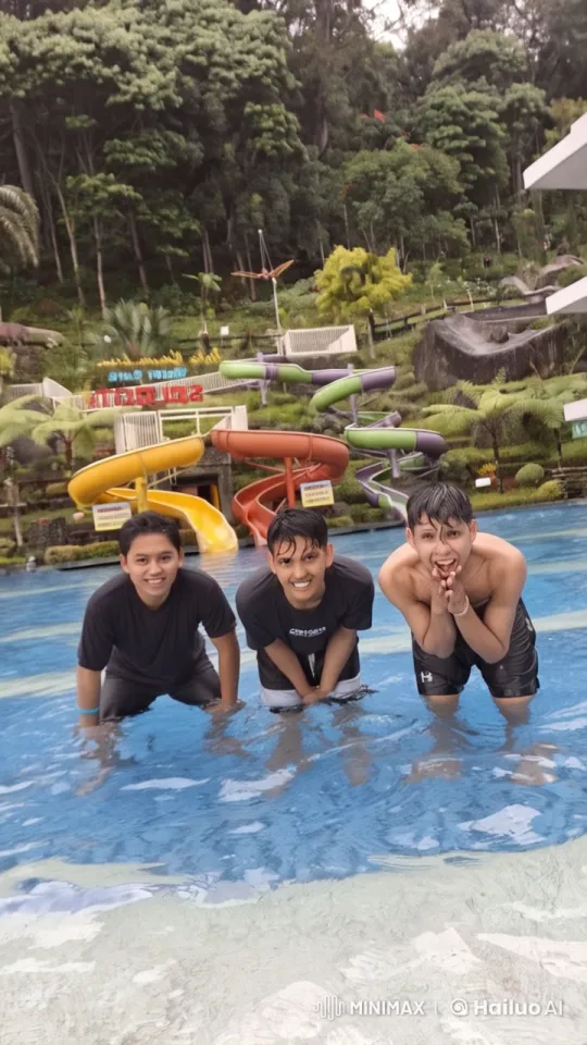 Three Friends Practice Martial Arts in Water Park – AI Generated Video | Hailuo AI