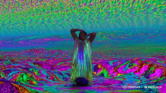 Surreal Hallucination: Figure in a Dreamlike Landscape – AI Generated Video | Hailuo AI