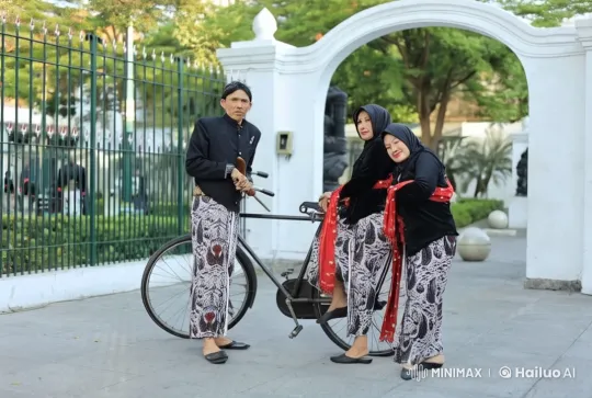 Traditional Attire Martial Arts Display Near Bicycle – AI Generated Video | Hailuo AI