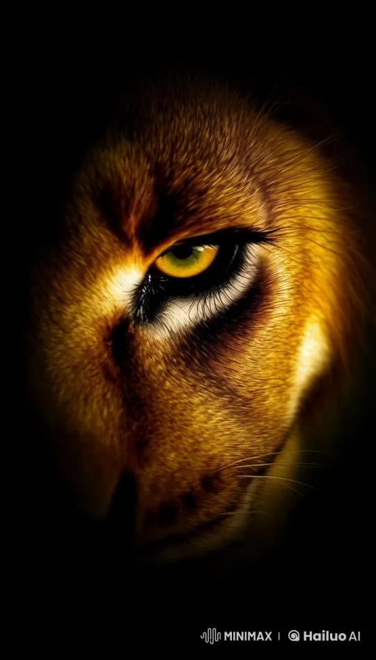 Lion's Eye: A Serene Slow Motion Masterpiece in 4K – AI Generated Video | Hailuo AI