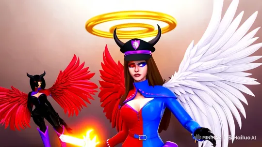 Dualistic Warrior in Vivid Conflict Scene – AI Generated Video | Hailuo AI