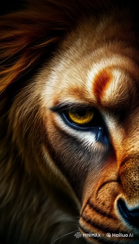 4K Live2D Close-Up of Majestic Lion's Face – AI Generated Video | Hailuo AI
