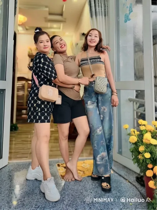 Women's Playful Fight in Bright Doorway – AI Generated Video | Hailuo AI