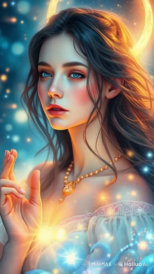 Live2D Animation: Glowing Hair and Jewelry in Slow Motion – AI Generated Video | Hailuo AI