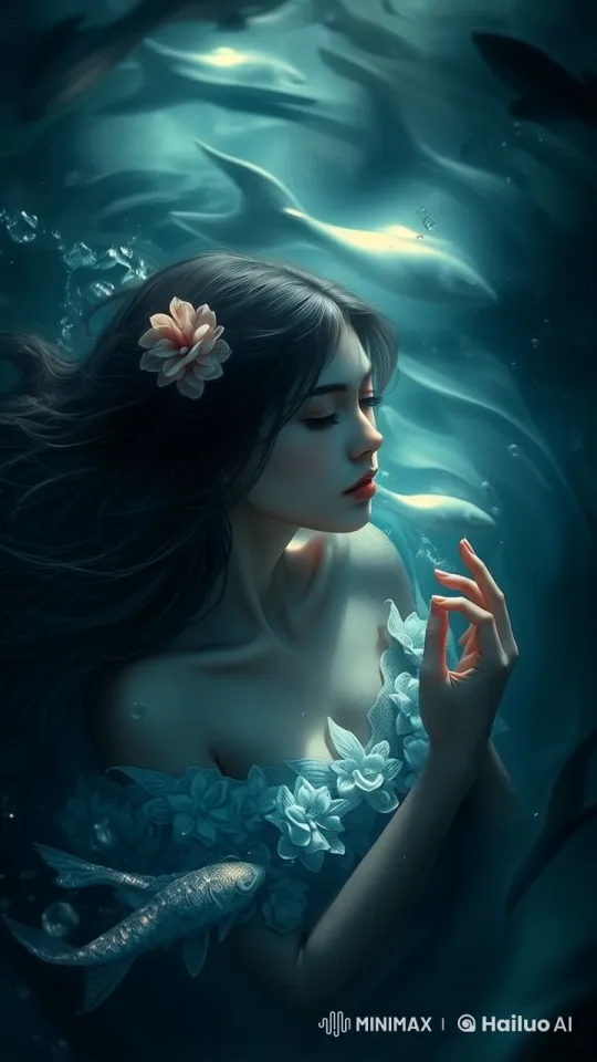 Tranquil Underwater Serenity with Live2D Animated Girl – AI Generated Video | Hailuo AI
