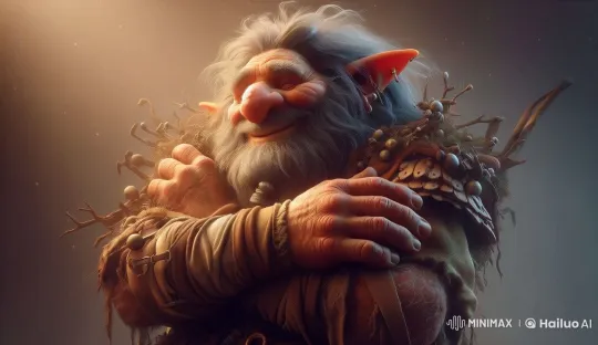 Gentle, Compassionate Troll Embraces Peacefully – AI Generated Video | Hailuo AI