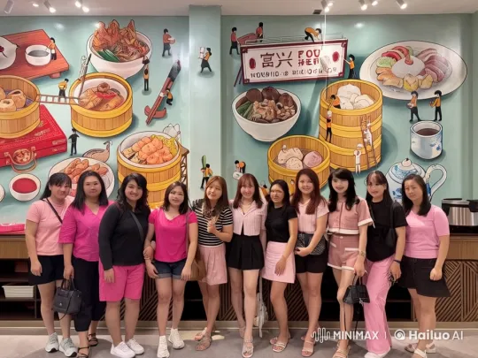 Vibrant Dim Sum Shop: Pink and Black Kungfu Performance – AI Generated Video | Hailuo AI