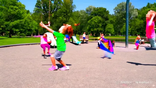 Kids Playing and Making Memories in the Park – AI Generated Video | Hailuo AI
