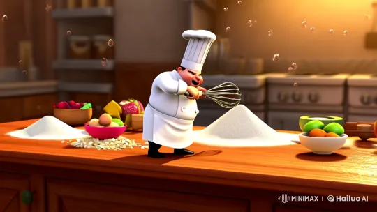 Miniature Chef's Whimsical Pancake Art in 8K Detail – AI Generated Video | Hailuo AI