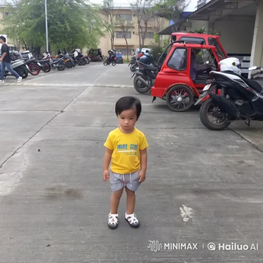 Young Boy Practices Kungfu in Parking Lot – AI Generated Video | Hailuo AI