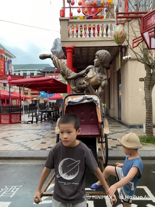 Children Practicing Kungfu in Vibrant Street Scene – AI Generated Video | Hailuo AI