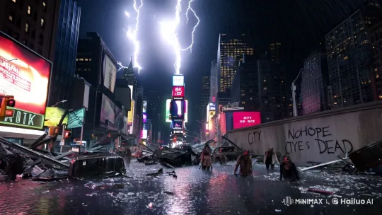 Post-Apocalyptic New York: Nightmarish Zombie Floodscape – AI Generated Video | Hailuo AI
