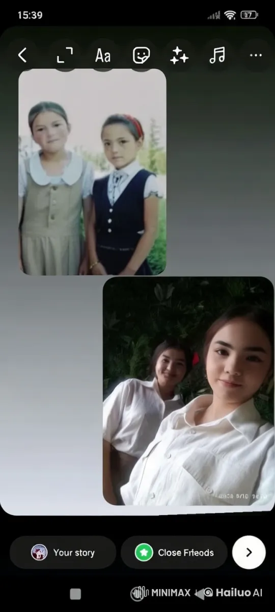 Older Girl Comforts Little Girl in Garden Setting – AI Generated Video | Hailuo AI