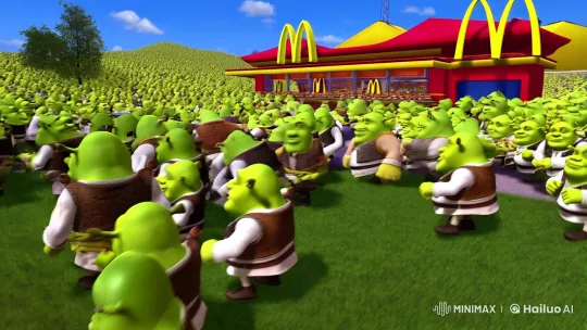 One Million Shreks Swarm a McDonald's in Surreal Feast – AI Generated Video | Hailuo AI