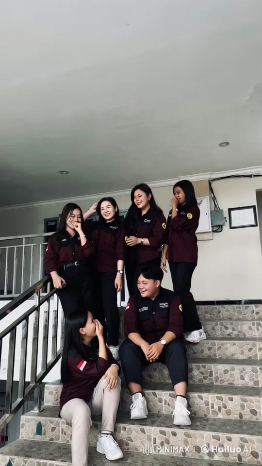 Lively Group Interaction on Staircase - Live2D Animation – AI Generated Video | Hailuo AI