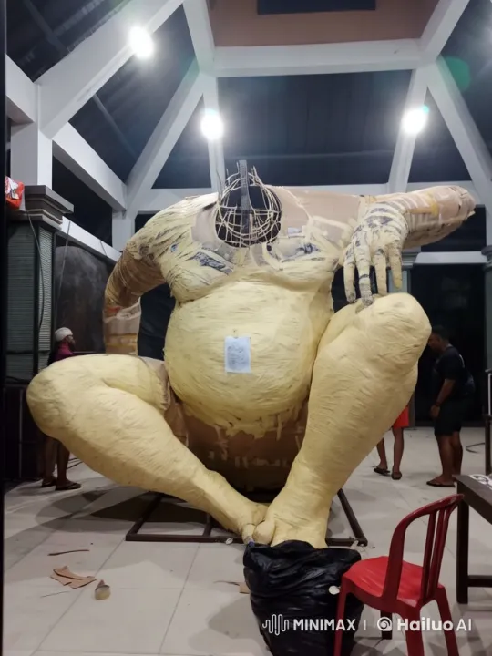 Live2D Animated Figure Performs Kung Fu in Construction Setting – AI Generated Video | Hailuo AI