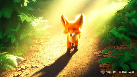 Anthropomorphic Fox Evades Hunter in Enchanting Forest Chase – AI Generated Video | Hailuo AI