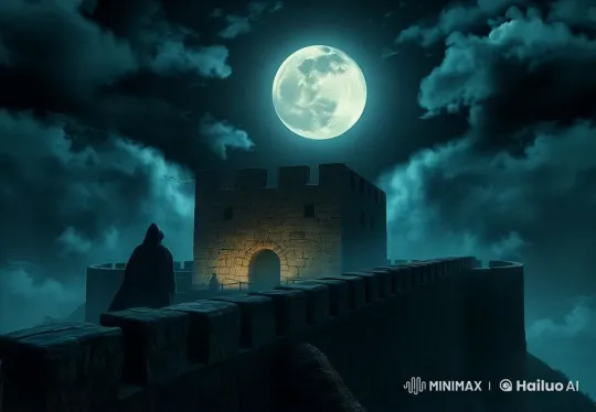Mystical Medieval Tower Under Moonlit Skies – AI Generated Video | Hailuo AI