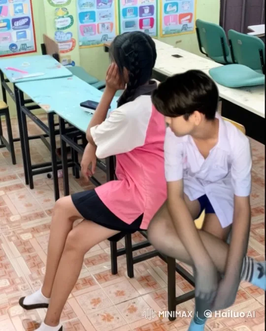Thoughtful Students in a Colorful Classroom – AI Generated Video | Hailuo AI