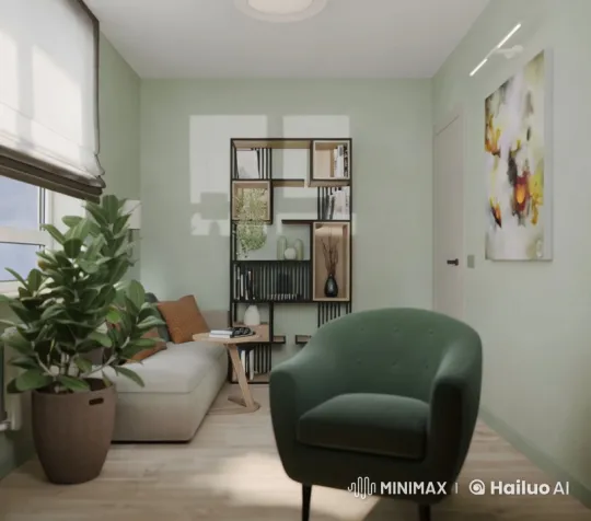 Cozy Modern Living Room in Live2D Animation – AI Generated Video | Hailuo AI