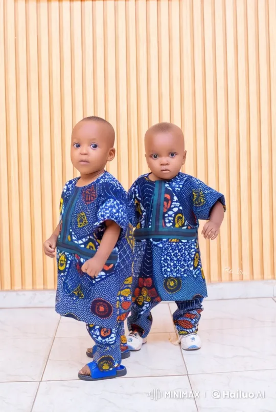 Live2D Animated Video of Two Children in Traditional Attire Playfully Practicing Kungfu – AI Generated Video | Hailuo AI