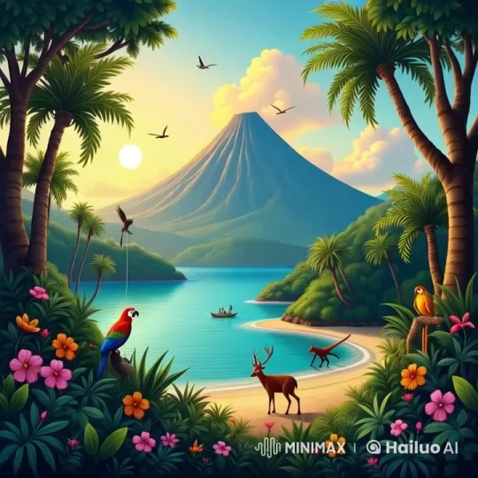 Peaceful Tropical Paradise in Live2D Animation – AI Generated Video | Hailuo AI