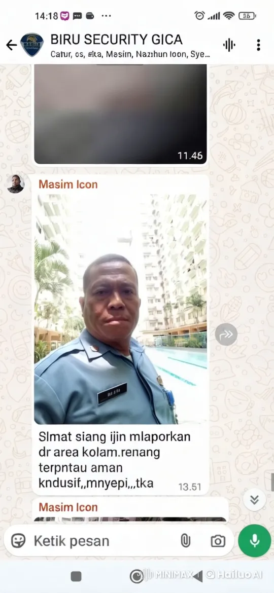 Tai Chi Practicing Security Guard in Serene Poolside Setting – AI Generated Video | Hailuo AI