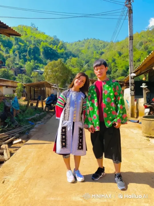 Traditional Attire Dance and Flight Over Scenic Hills – AI Generated Video | Hailuo AI